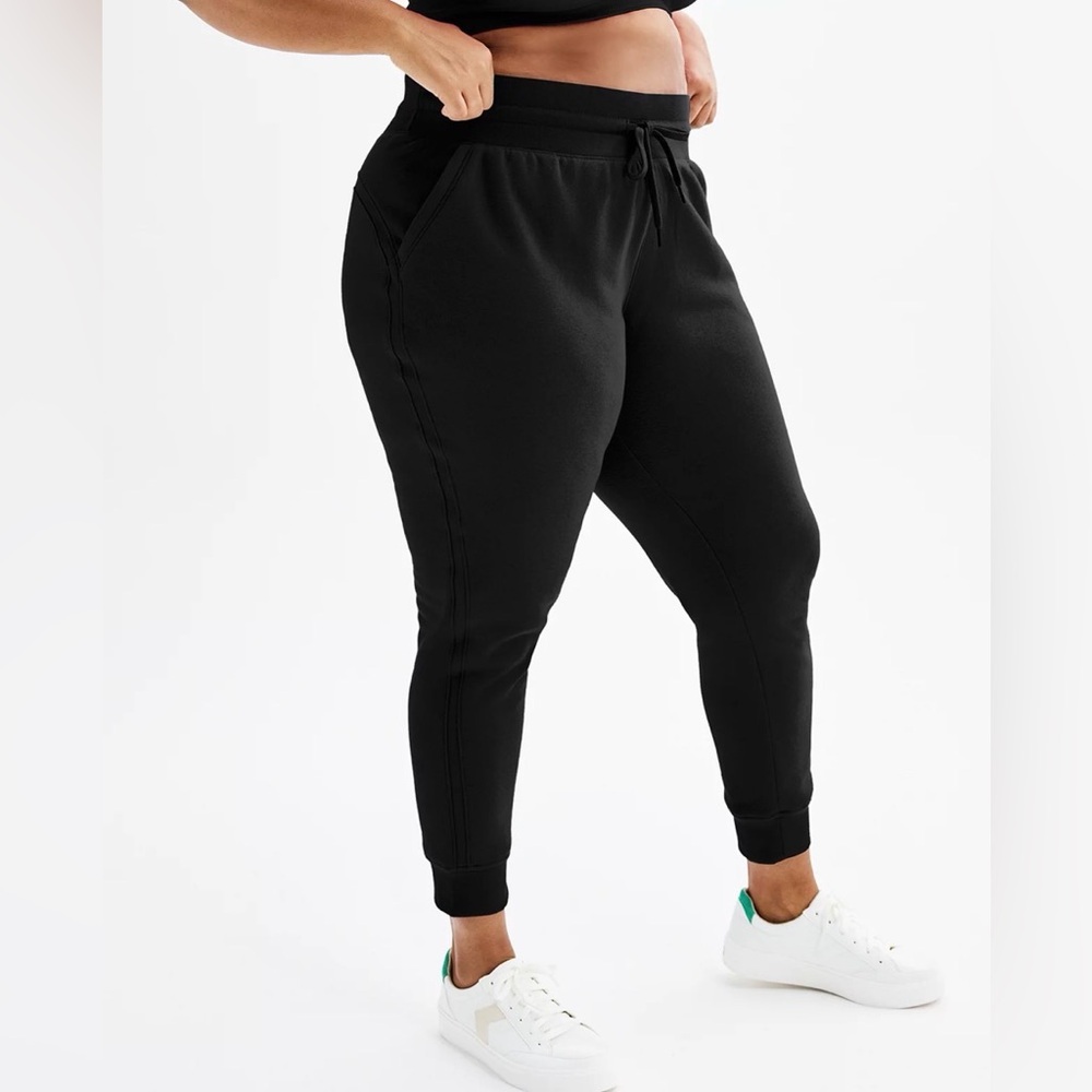 Tek Gear Womens XXL Jogger Mid Rise Mineral Black Woven Pants WT21V555RS NWT